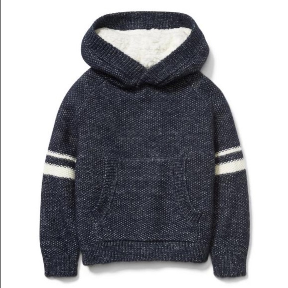 Janie and Jack MARLED SHERPA LINED HOODIE 18 to 24 months blue